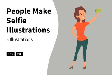 People Make Selfie Illustration Pack