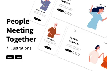 People Meeting Together Illustration Pack