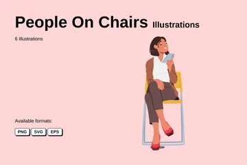 People On Chairs Illustration Pack