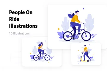 People On Ride Illustration Pack