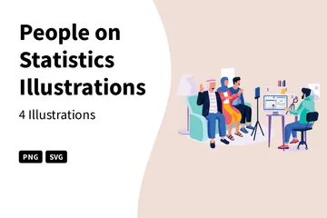 People On Statistics Illustration Pack