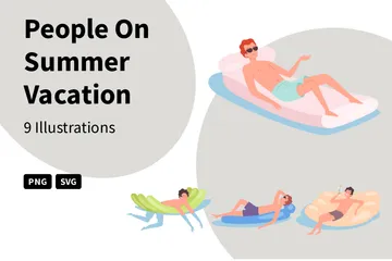 People On Summer Vacation Illustration Pack