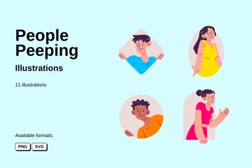 People Peeping Illustration Pack