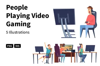 People Playing Video Gaming