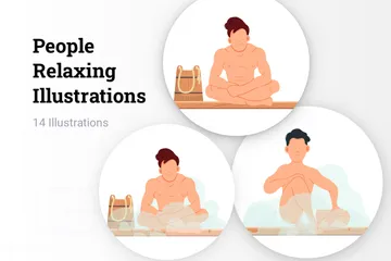 People Relaxing Illustration Pack
