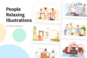 People Relaxing Illustration Pack