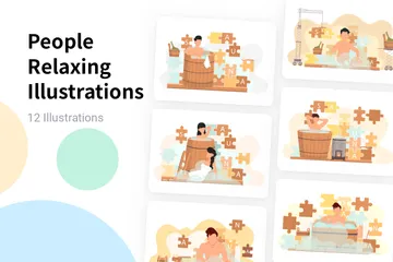 People Relaxing Illustration Pack