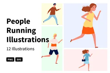 People Running Illustration Pack
