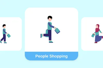 People Shopping Illustration Pack