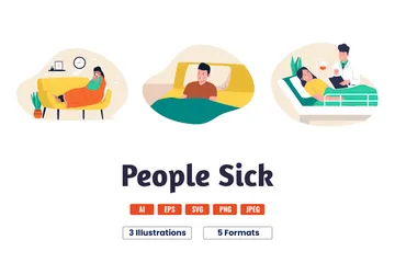 People Sick Illustration Pack