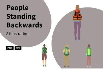 People Standing Backwards Illustration Pack