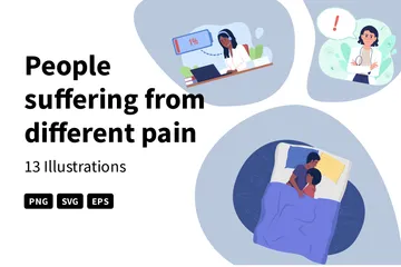 People Suffering From Different Pain Illustration Pack