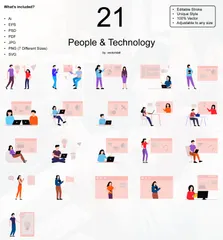People & Technology Illustration Pack
