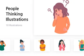 People Thinking Illustration Pack