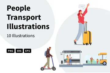 People Transport Illustration Pack