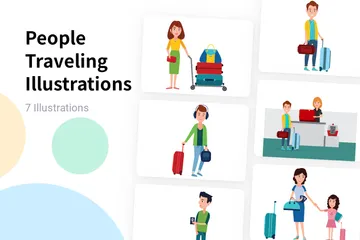 People Traveling Illustration Pack