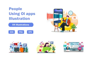 People Using OI Apps Illustration Pack