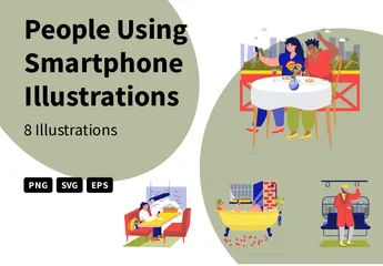 People Using Smartphone Illustration Pack