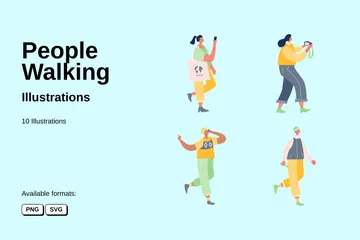 People Walking Illustration Pack