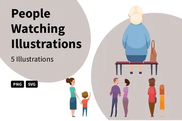 People Watching Illustration Pack