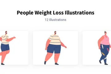 People Weight Loss Illustration Pack