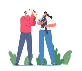 People With Animals Illustration Pack