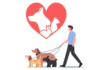 People With Animals Illustration Pack