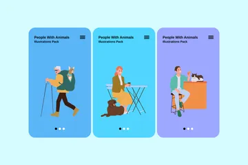 People With Animals Illustration Pack