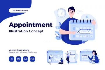 People With Appointments Illustration Pack