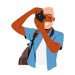 People With Camera Illustration Pack