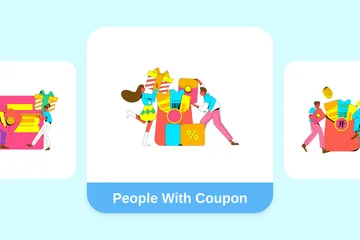 People With Coupon Illustration Pack