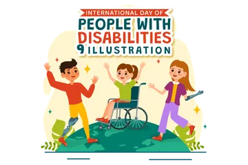 People With Disability Illustration Pack