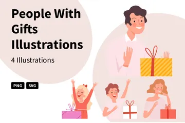 People With Gifts Illustration Pack