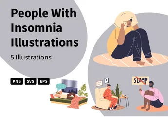 People With Insomnia Illustration Pack