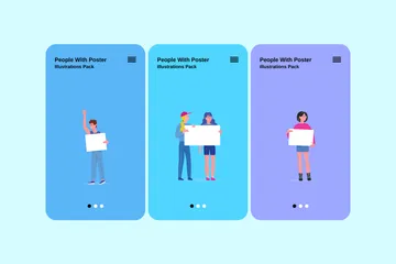 People With Poster Illustration Pack