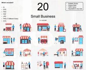 Pequeños negocios Paquete de Ilustraciones