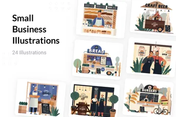 Pequenos negócios Pacote de Ilustrações