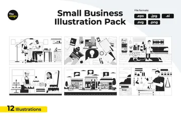 Trabajo para pequeñas empresas Paquete de Ilustraciones