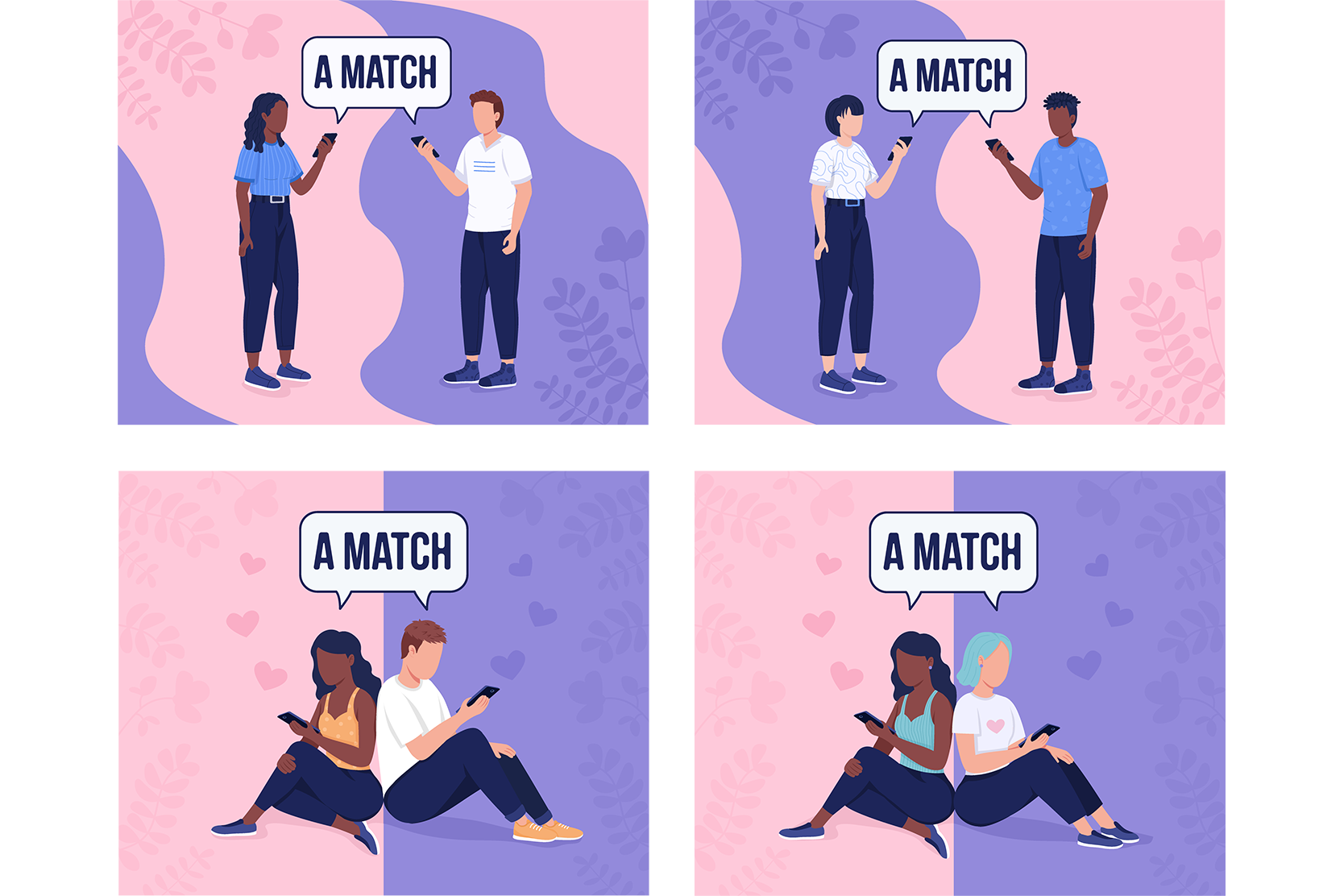 premium-perfect-matching-on-dating-app-illustration-pack-from-people