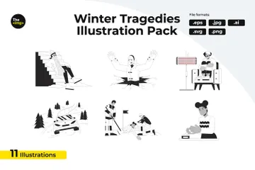 Perigos de inverno Pacote de Ilustrações