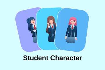 Personagem de estudante Pacote de Ilustrações