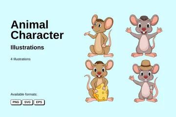 Personagem animal Illustration Pack