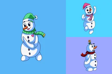 Personagem boneco de neve Pacote de Ilustrações