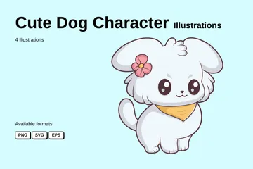 Personagem de cachorro fofo Pacote de Ilustrações
