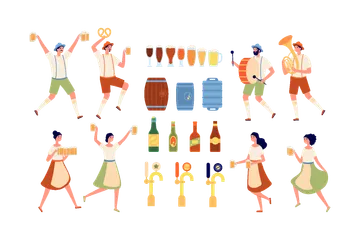 Personagem de cervejaria Pacote de Ilustrações