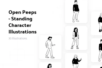 Free Open Peeps - Personagem em Pé Pacote de Ilustrações