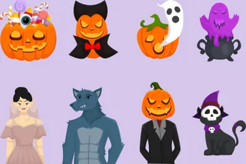 Personagem de Halloween Pacote de Ilustrações