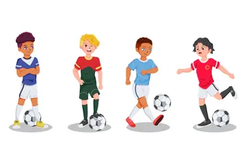 Personagem de jogador de futebol Pacote de Ilustrações