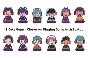 Personagem Gamer Pacote de Ilustrações