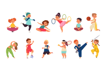 Personagens de atividade física Pacote de Ilustrações